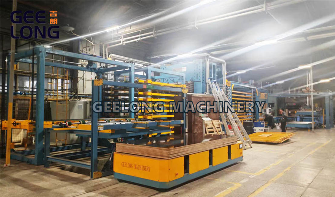 Geelong Automatic 5x10feet Film faced plywood hot press machine line Geelong Automatic 5x10feet Film faced plywood hot press machine line