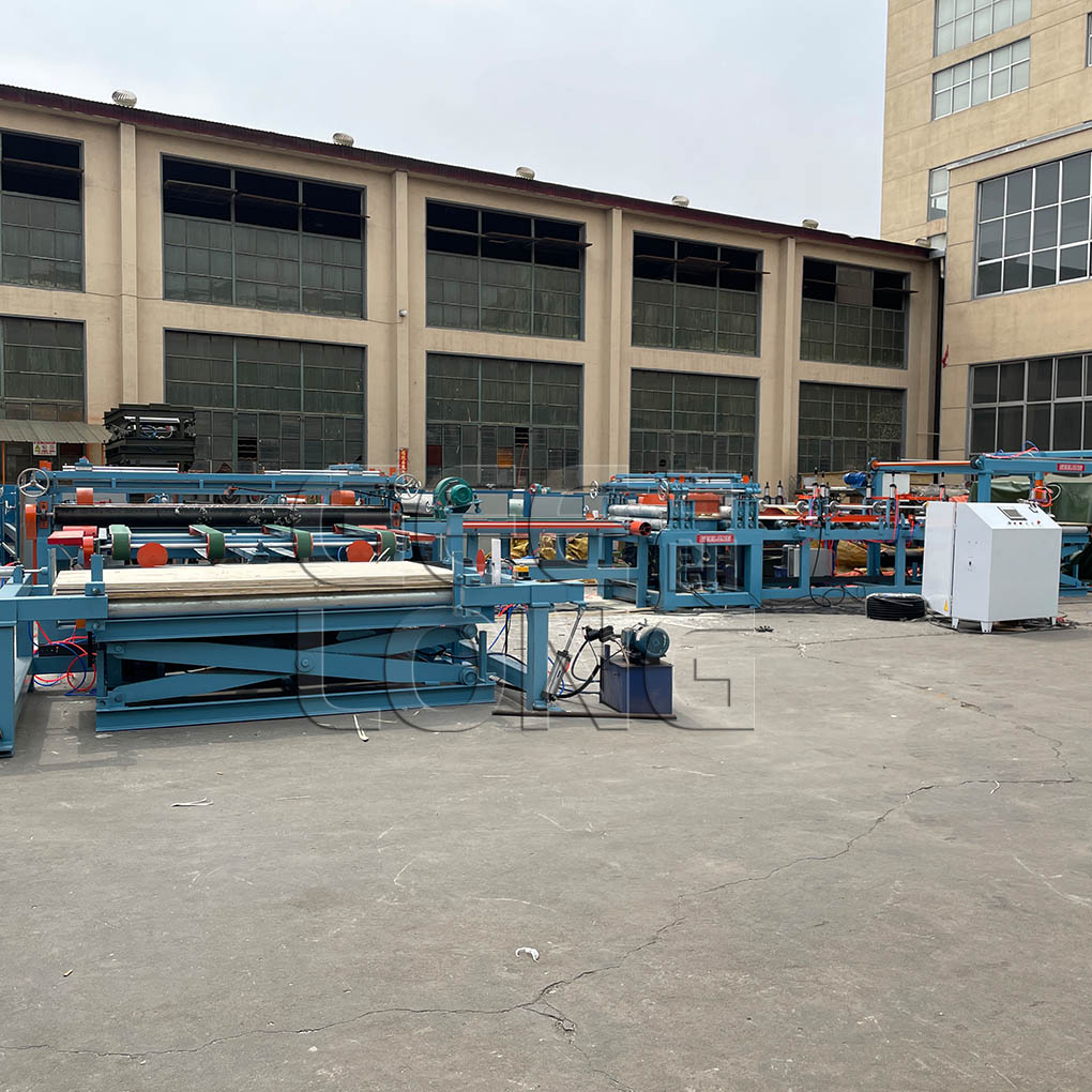 China GEELONG roller type plywood edge cutting saw machine